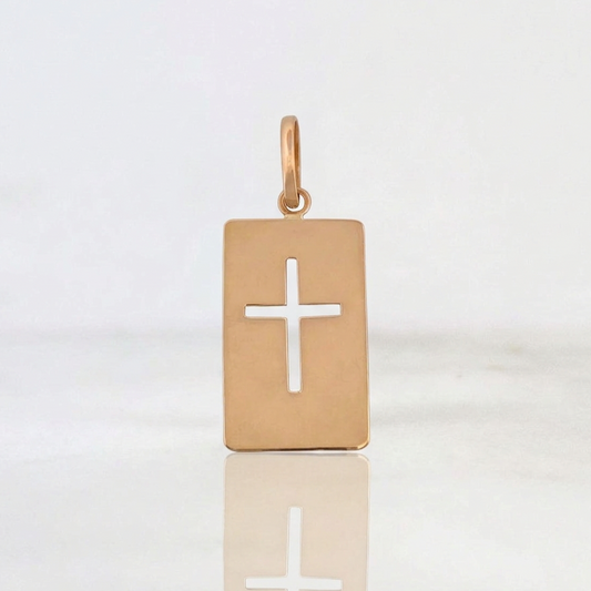 Pendant Cross Plate 0.8g / 1 in Rose Gold 18K
