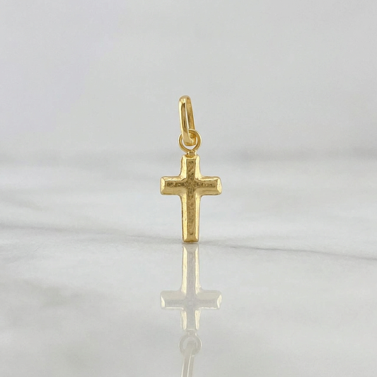 Dije Cruz Lisa 0.15g / 1/2 in Oro Amarillo 18K