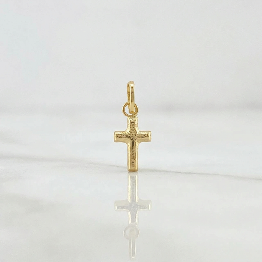 Dije Cruz Lisa 0.2 g / 1/2 in Oro Amarillo 18K