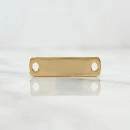 Herraje Placa Rectangular 0.35gr / 3/4 in / Oro Amarillo 18K %