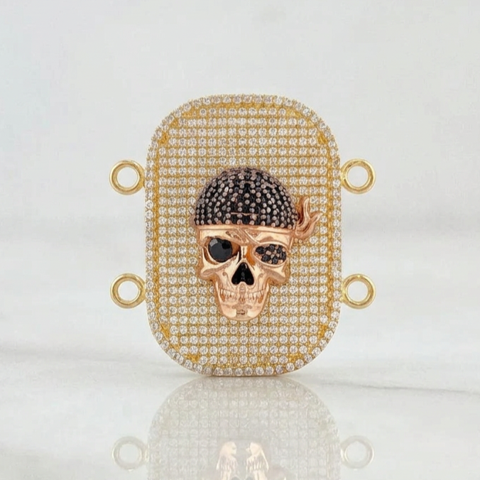 Charm Pirate Skull 9.7g / 1 1/2 in Tri-Color Gold 18K