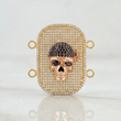 Charm Pirate Skull 9.7g / 1 1/2 in Tri-Color Gold 18K