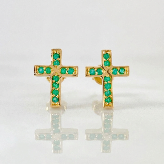 Topos Cruz Esmeraldas 32pts 2.1g / in / 11.9mm Oro Amarillo 18K