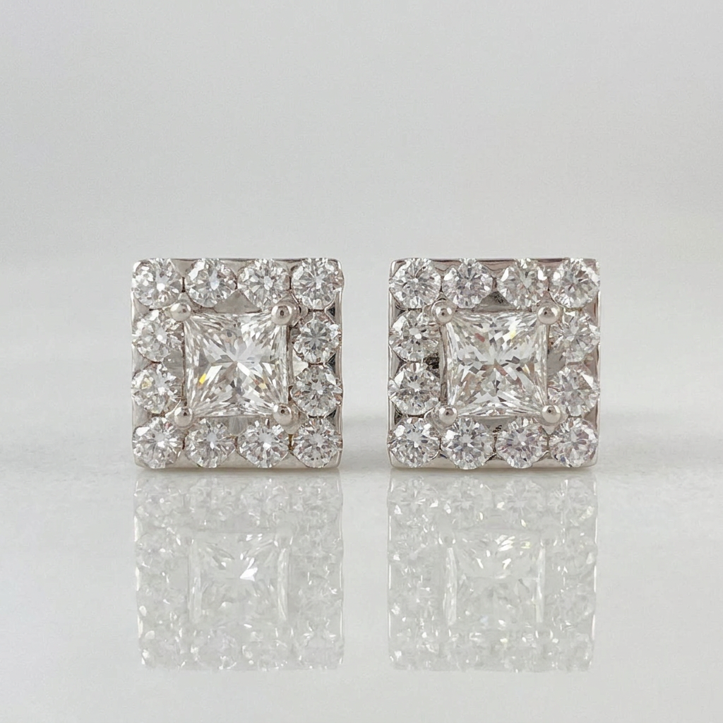 Topos Cubo Diamantes 2.2qts 6.3g / in / 10.25mm Oro Blanco 18K