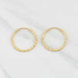 Candongas Aro Rayado 0.85g / 1/2 in Oro Amarillo 18K