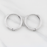 Hoop Earrings Smooth Hoop 1.8g / 1/2 in 18K White Gold