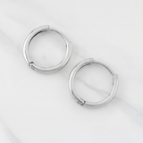 Hoop Earrings Smooth Hoop 1.8g / 1/2 in 18K White Gold