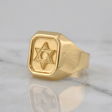 Anillo Estrella de David 3.5g / T10.25 Oro Amarillo 18K