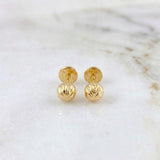 Diamond Cut Bead Stud Earrings 4mm 0.5g / in / 4mm Yellow Gold 18K