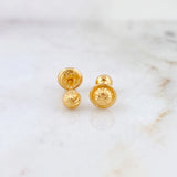 Diamond Cut Bead Stud Earrings 4mm 0.5g / in / 4mm Yellow Gold 18K