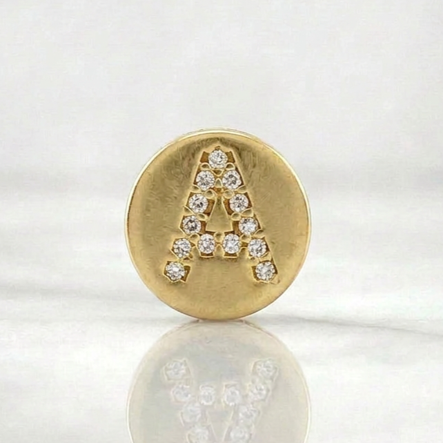 Pendant Charm Letter A 1.5gr / 1/2 in / Yellow Gold 18K *