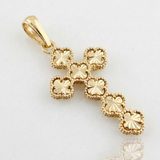 Clover Cross Pendant 7.15gr / 2 1/4 in / Yellow Gold Nac.Esp. 18K