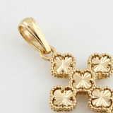 Clover Cross Pendant 7.15gr / 2 1/4 in / Yellow Gold Nac.Esp. 18K