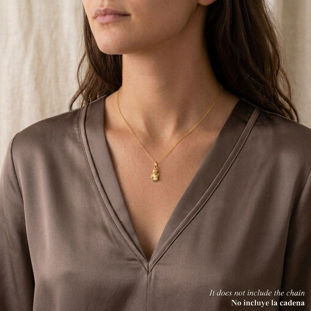 Pendant Guardian Angel 0.25g / 1/2 in 18K Yellow Gold