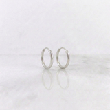 Candongas Aro Liso 0.4gr / 1/2 in / Oro Blanco 18K