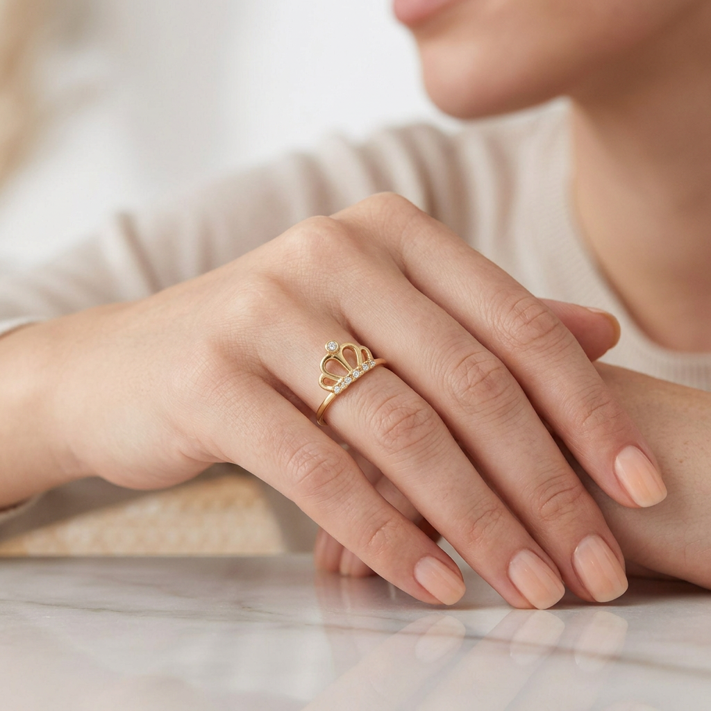 Crown Ring 1.2g / T5 1/2 Yellow Gold 18K
