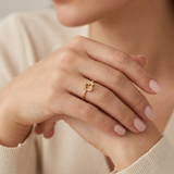 Anillo Destellos Corazón 1 g / T7 1/4 Oro Amarillo 18K