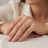 Crown Ring Triangles 3gr / T6 / White Zircons 18K Yellow Gold &