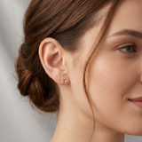 Christ Cross Stud Earrings 0.7gr / Yellow Gold 18K %