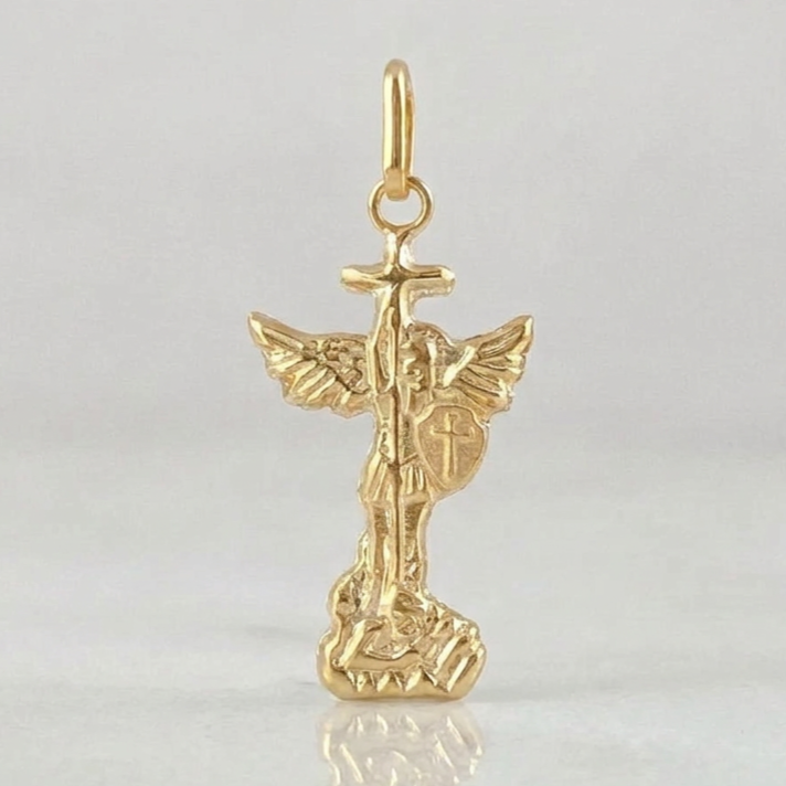 Pendant Saint Michael Archangel 0.65g / 1 in Yellow Gold 18K