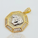 Pendant Medusa 11.15gr / 1 1/2 in / Two-tone Yellow White Gold 18K *