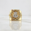 Jesus Face Ring 11.45gr / T9 3/4 / Two Yellow White 18K Golds ©