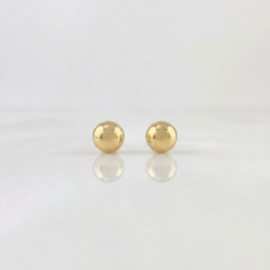 Topos Bola Lisa 0.4 g / in / 3 mm Oro Amarillo 18K
