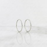 Candongas Aro Liso 0.6gr / 1/2 in / Oro Blanco 18K *