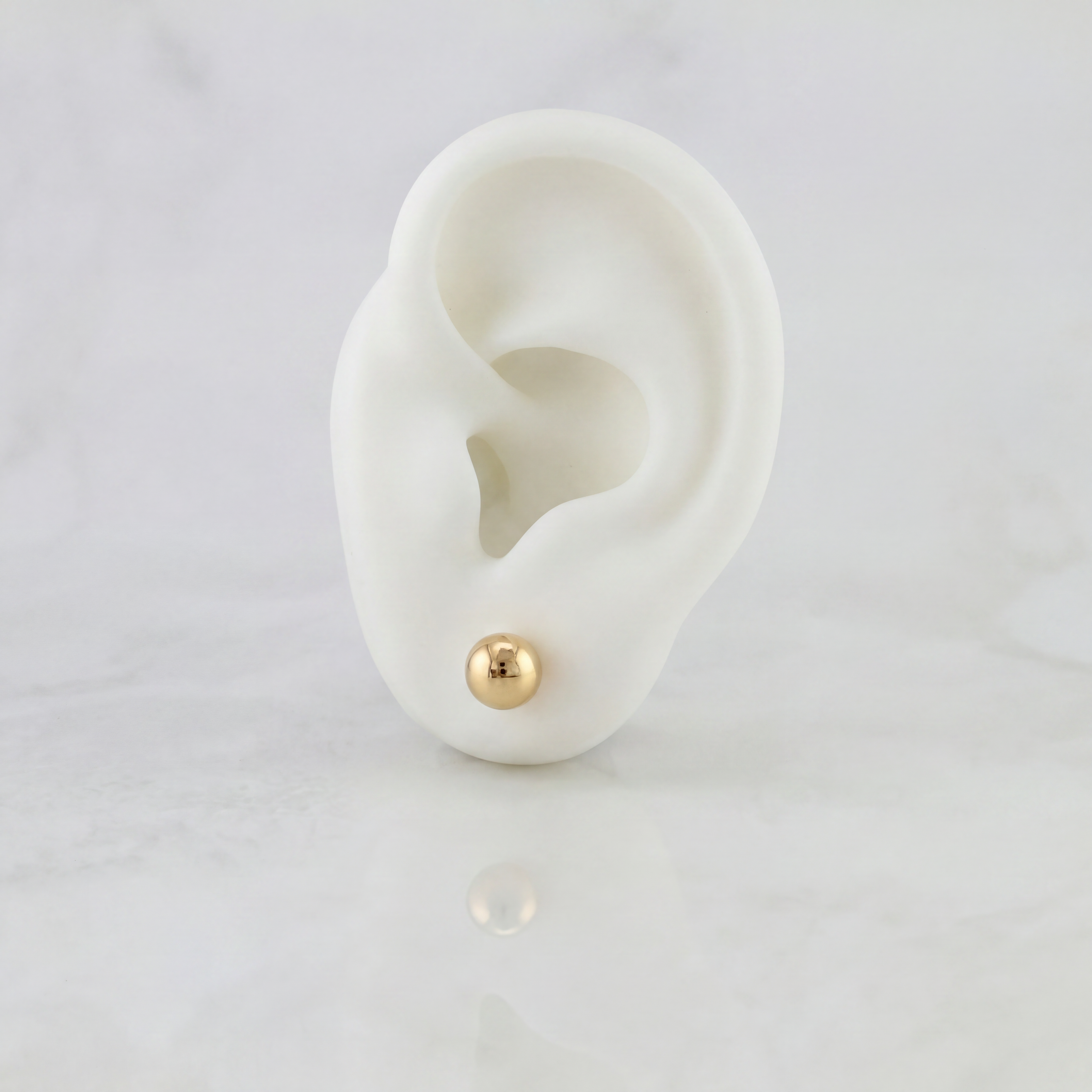 Plain Bead Stud Earrings 5mm 0.55g / in / 5mm Yellow Gold 18K