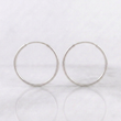 Hoop Earrings Smooth Hoop 0.7gr / 3/4 in / White Gold 18K