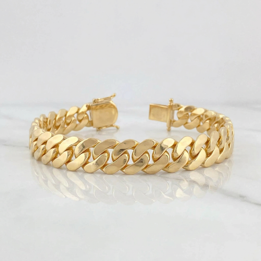 Pulso Cubano 129.35g / 9 3/4 in / 13.9mm Oro Amarillo 18K