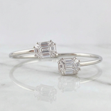 Pulso Aro Doble Cubo Diamantes 3.4qts 10g / 7 in / 2.95mm Oro Blanco 18K