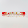 Pulsera Tejida Roja Col Oro Amarillo 18K