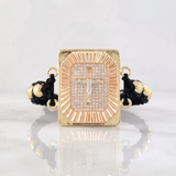 Pulsera Tejida Símbolo de Amor Tres Oros 18K