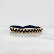 Pulsera Negra 3mm 31 Und Bolas Lisas Oro Amarillo 18K (A.C)