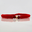 Red Woven Bracelet 4Mm 1 Pc Yellow Gold 18K