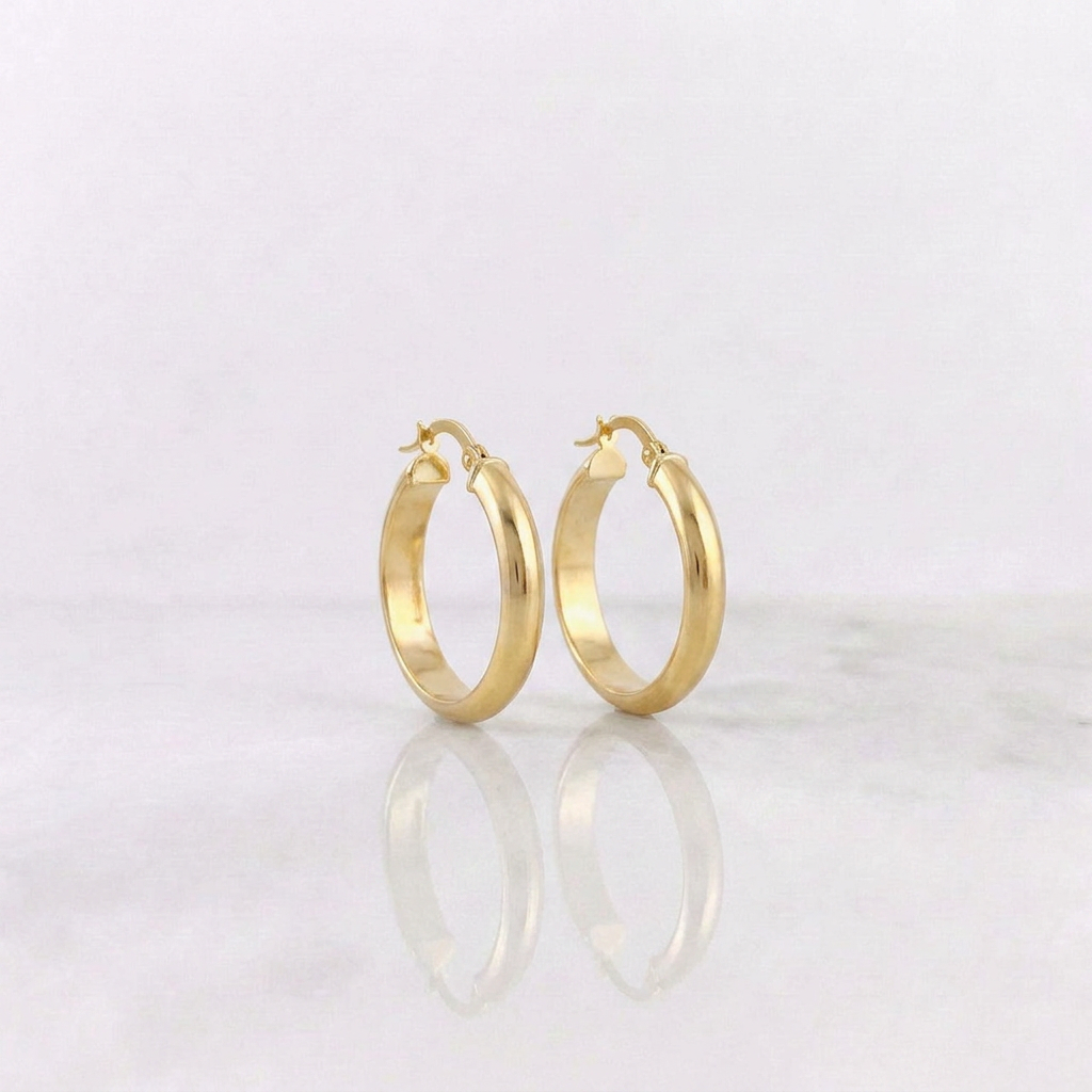 Hoop Earrings Gera 3.2gr / 1 in / Yellow Gold 18K *