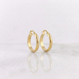 Hoop Earrings Gera 3.2gr / 1 in / Yellow Gold 18K *