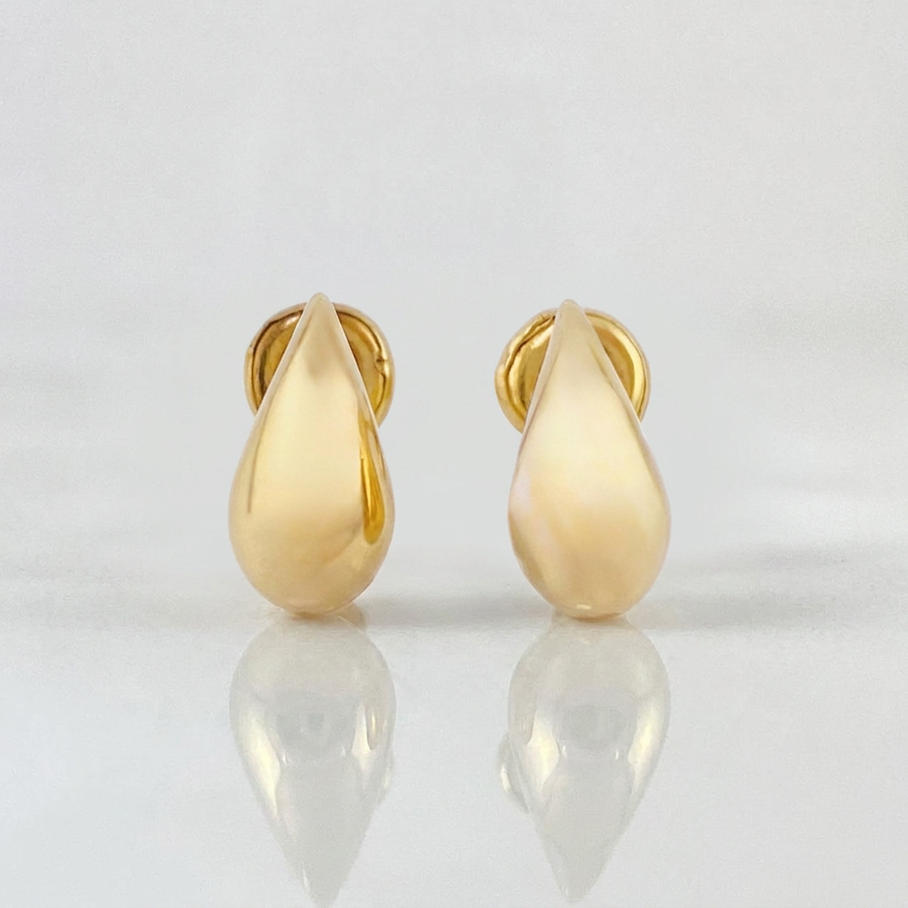Stud Earrings Drop 0.85 g / in / 10.2 mm Yellow Gold 18K
