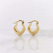 Candongas Corazon Rayado 1.15 g / 1/2 in Oro Amarillo 18K