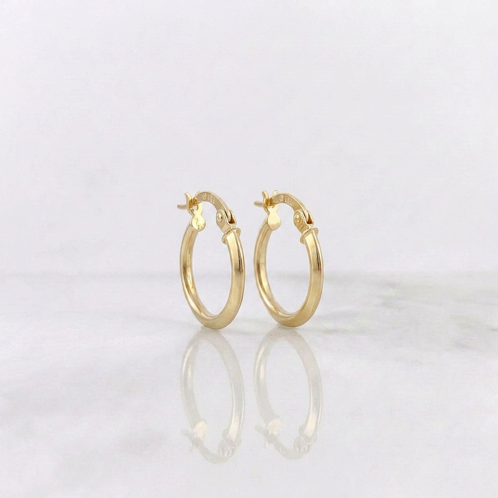 Candongas Clau Mini 0.8 g / 1/2 in Oro Amarillo 18K