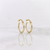Candongas Clau Mini 0.8 g / 1/2 in Oro Amarillo 18K