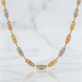 Rustic Barrel Chain 8.45g / 20 in / 3.5mm Three 18K Golds