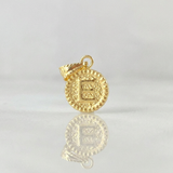 Dije Letra E Marco Bordeado 0.55g / 3/4 in Oro Amarillo 18K