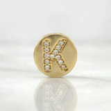 Pendant Charm Letter K 1.25gr / 1/2 in / Yellow Gold 18K *