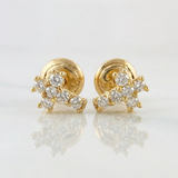 Stud Earrings Cross 0.75g / 5mm Yellow Gold 18K %