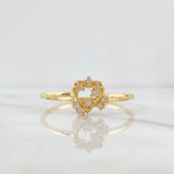 Anillo Destellos Corazón 1 g / T7 1/4 Oro Amarillo 18K
