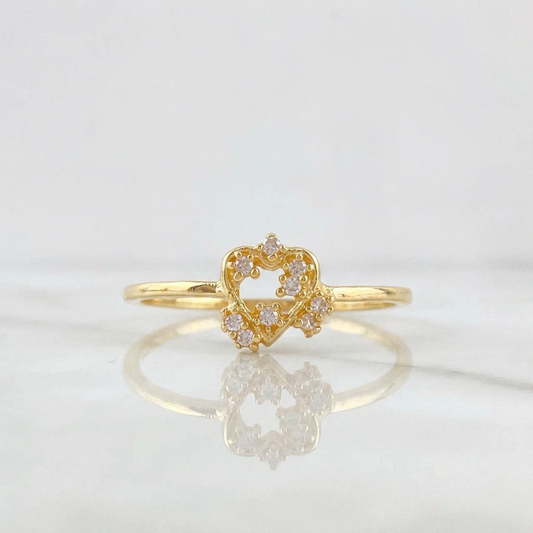 Heart Sparkle Ring 0.95 g / T6 1/2 18K Yellow Gold