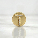 Pendant Charm Letter T 1.5gr / 1/2 in / Yellow Gold 18K