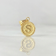Dije Letra S Marco Bordeado 0.6g / 3/4 in Oro Amarillo 18K